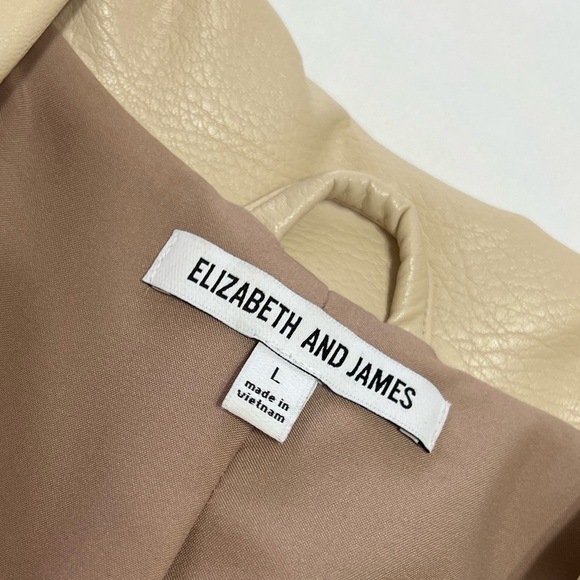 Elizabeth and James Cream Leather Jacket - Picture 2 of 5